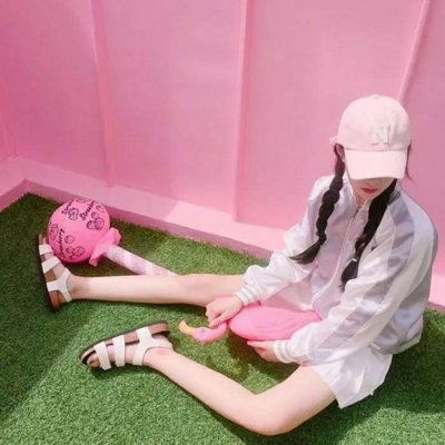 小清新少女头像粉色系真人图片粉红可爱系女生头像
