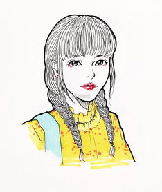青春动人的插画真美简洁风手绘头像值得学习