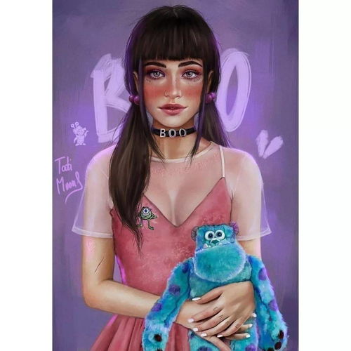 ps别人都是真人画成卡通,这个90后女生却