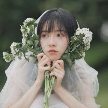 闺蜜捧花侧面头像气质范捧花女生小清新头像