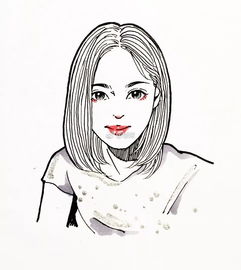 她的插画真美简洁风手绘头像有木有被惊艳到