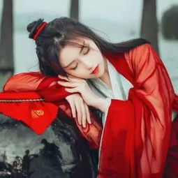 微信头像带来好运的红衣女生真人古风