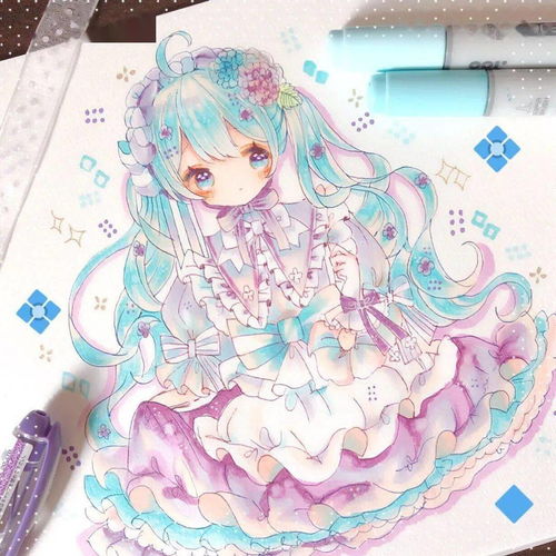 马克笔插画洛丽塔装束漫画少女手绘,适合新手临摹