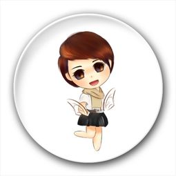 短发可爱q版女生卡通小人钥匙扣