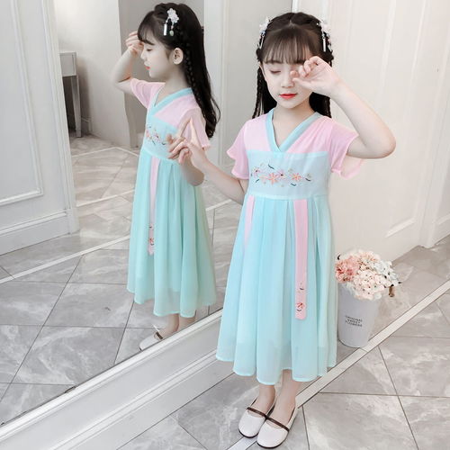 女童夏季新款古装汉服大儿童超仙襦裙小女孩中国风夏装连衣裙子