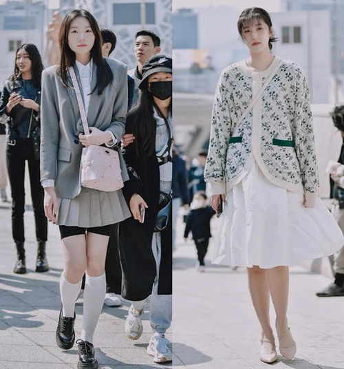 被韩国女生时尚街拍惊艳了衣不花裤拖地,时髦洋气还显高